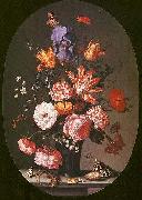 Flowers in a Glass Vase, Balthasar van der Ast